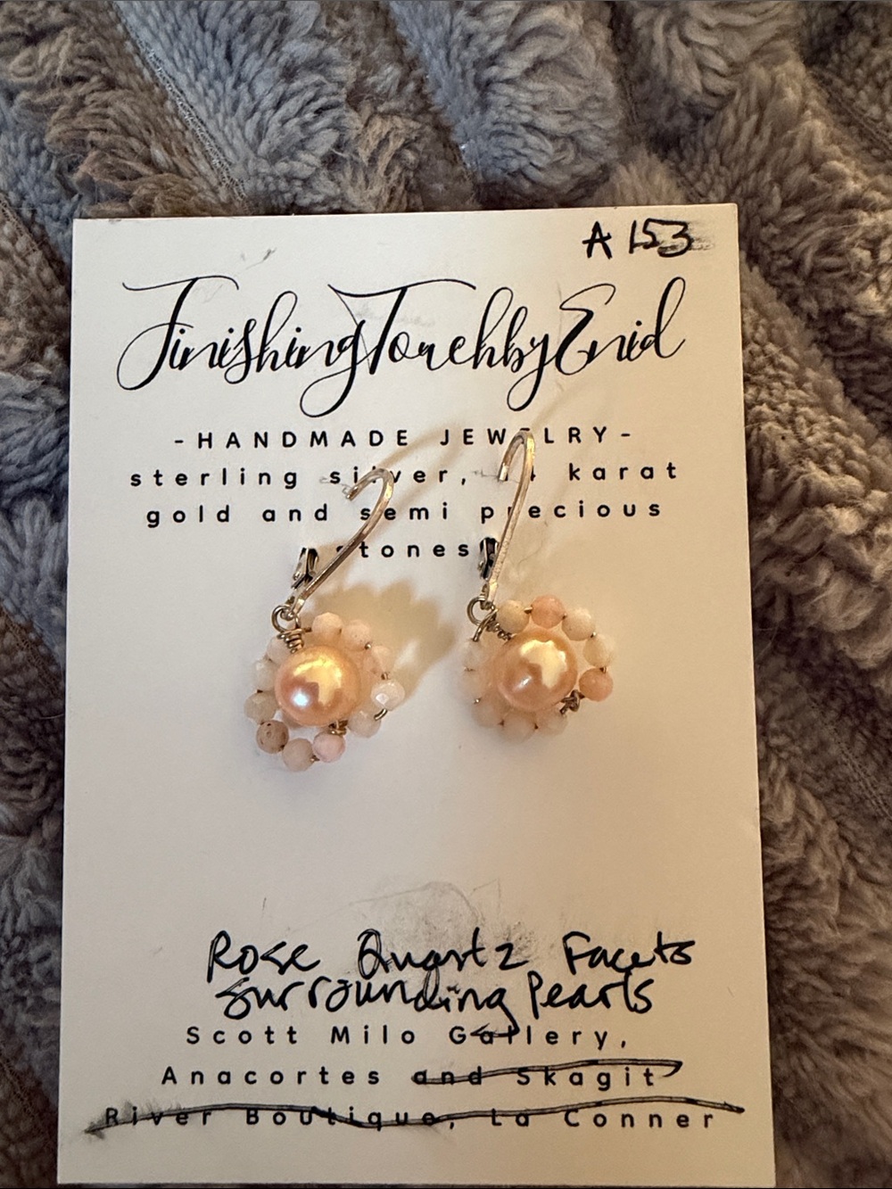Rose Quartz Pearl Drop Earrings